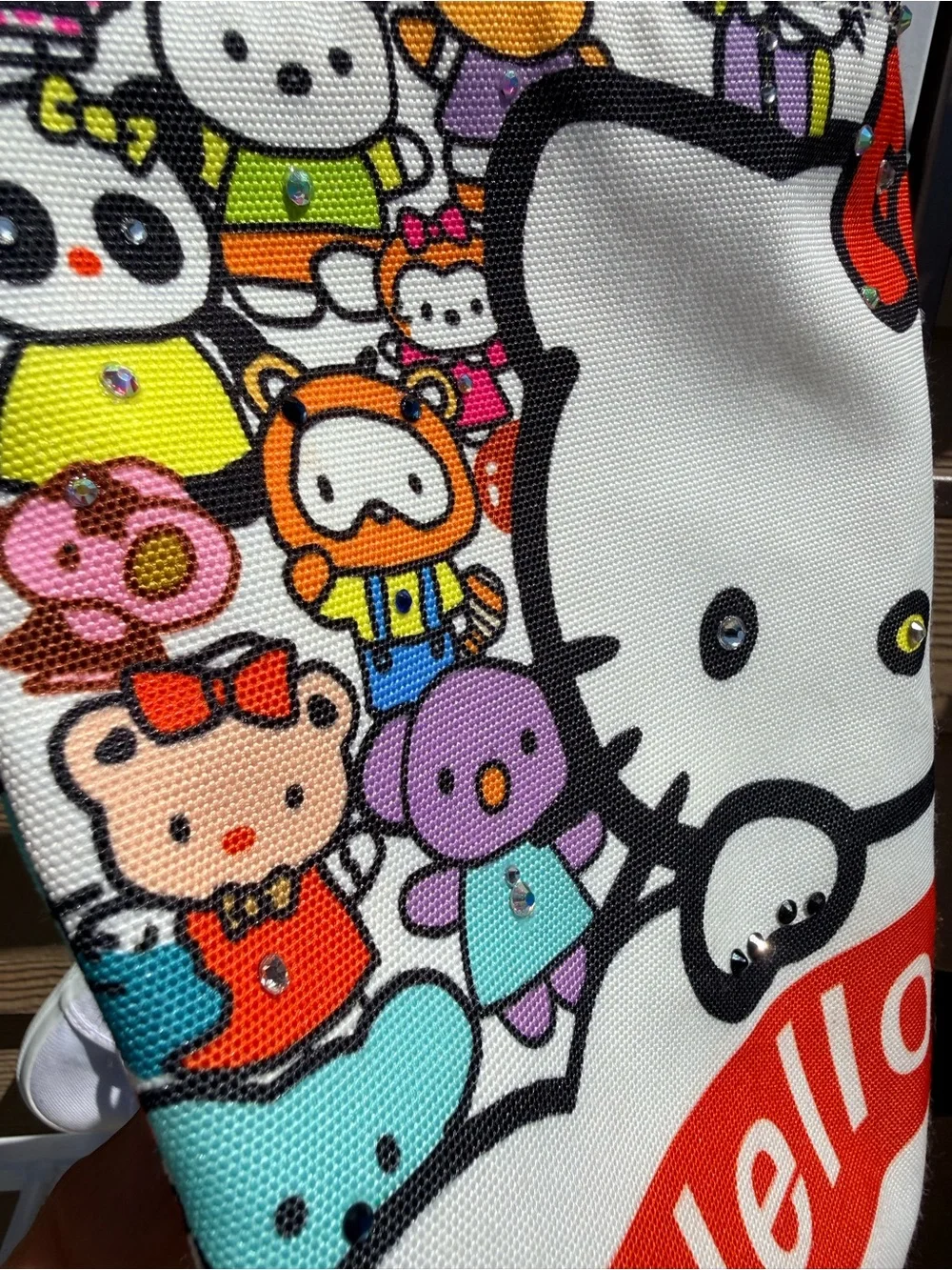 Hello Kitty Colorful Character Canvas Tote - White, Red, Pink, Yellow, Blue